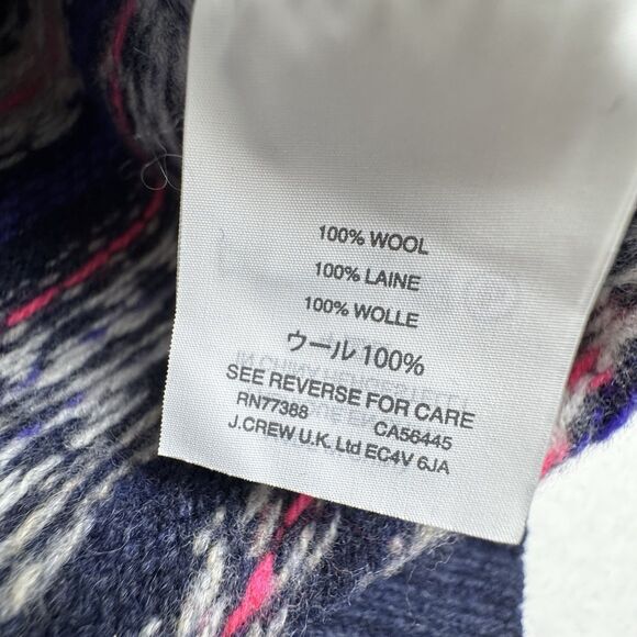 J. Crew Women's Mock Neck Sweater M Fair Isle Winter Holiday Pullover Soft Wool - Picture 10 of 15